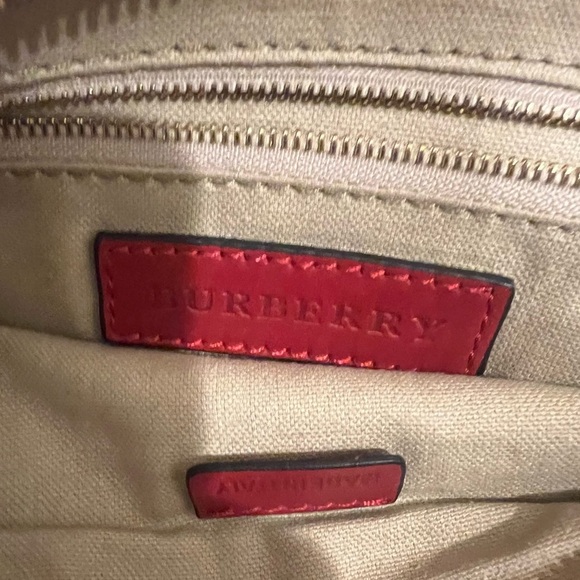 Burberry Beige/Red House Check Canvas and Leather Fold Over Crossbody Bag - Picture 9 of 13